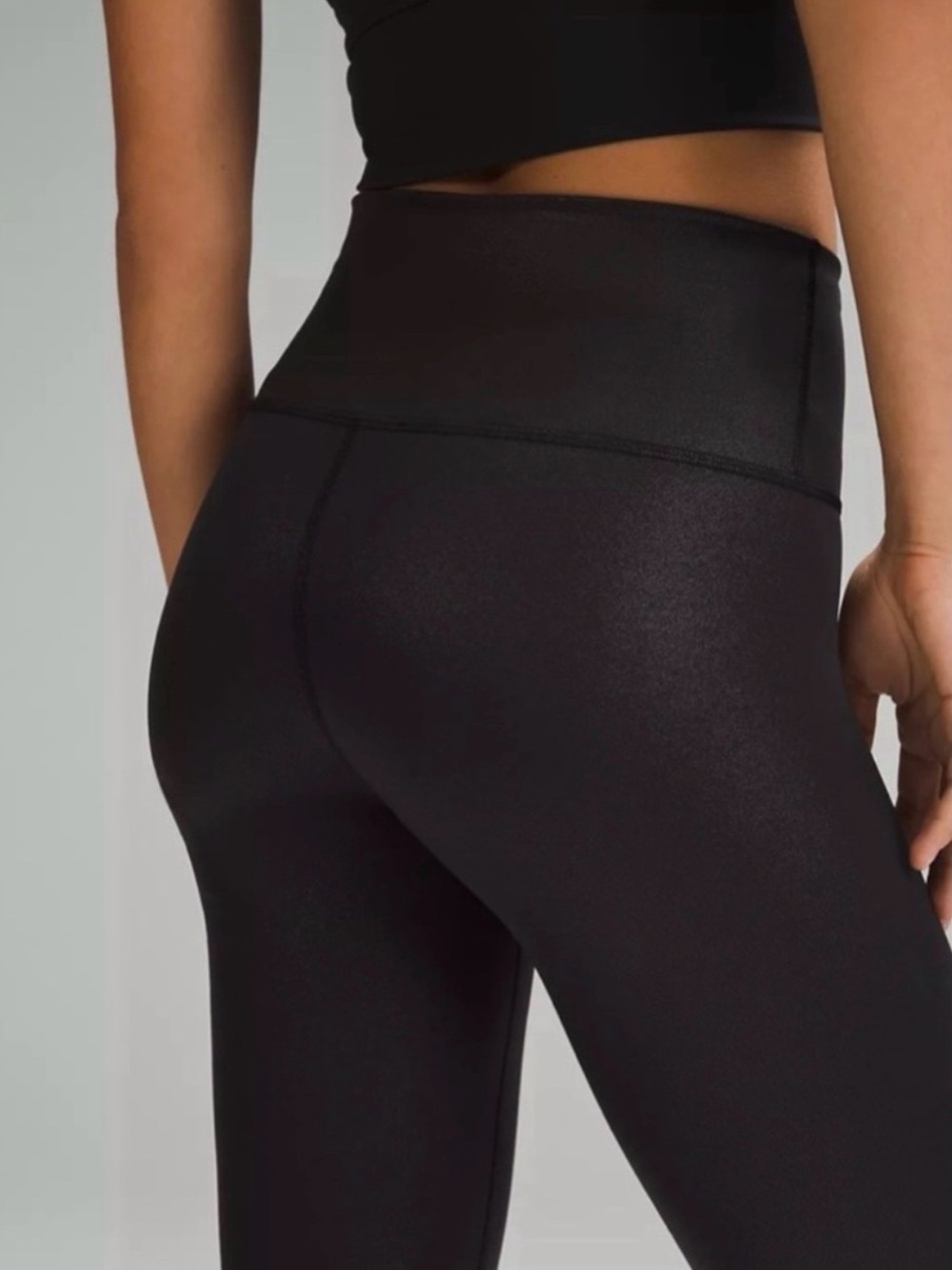 Lululemon Wunder Train HR Tight 28” Foil Leggings Size 6 NWT Black Shiny - Picture 3 of 9